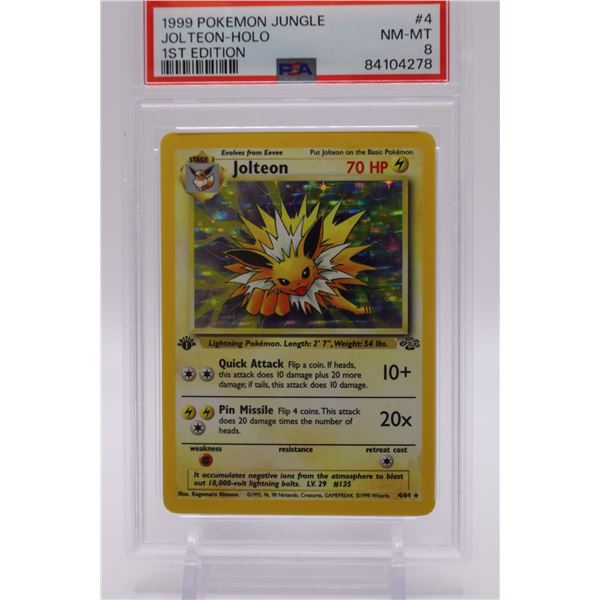 1999 Pokemon 1st Edition Jungle Jolteon-Holo PSA 8
