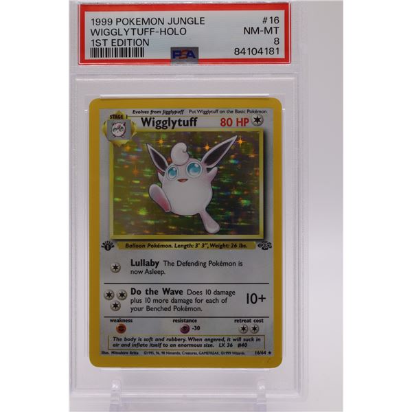 1999 Pokemon 1st Edition Jungle Wiggltuff-Holo PSA 8