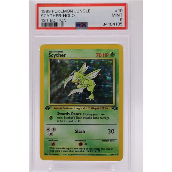 1999 Pokemon Jungle 1st Edition Scyther-Holo PSA graded 9