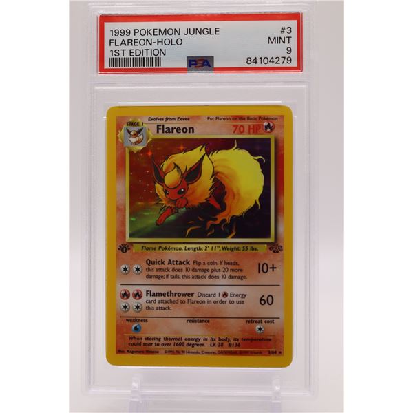 1999 Pokemon Jungle 1st Edition Flareon-Holo PSA graded 9