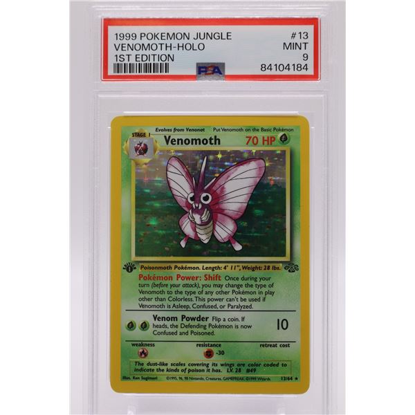 1999 Pokemon Jungle 1st Edition Venemoth-Holo PSA graded 9