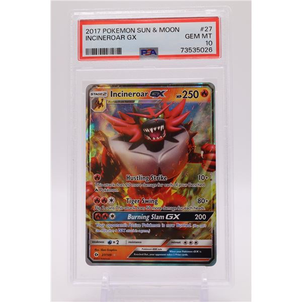 2017 Pokemon Sun & Moon Inceneroar GX PSA 10