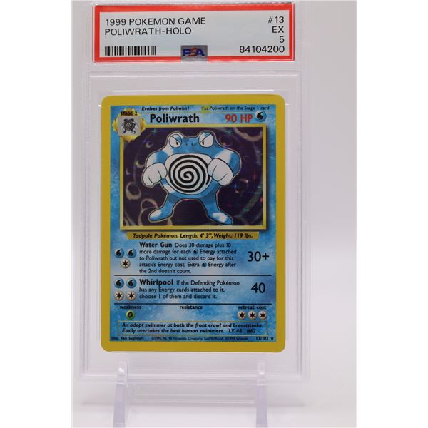 1999 Pokemon Base Set Unlimited Poliwrath-Holo PSA 5