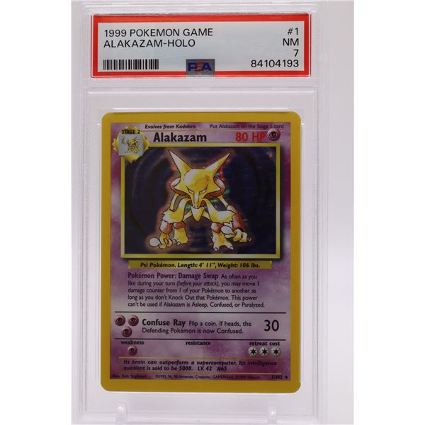 1999 Pokemon Base Set Unlimited Alakazam-Holo PSA 7