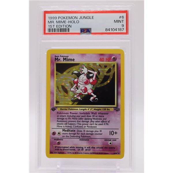 1999 Pokemon Jungle 1st Edition Mr. Mime-Holo PSA graded 9