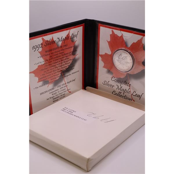 Nicely Packaged 1992 Silver Maple Leaf