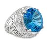 Image 1 : Blue Topaz and Diamond Ring