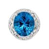 Image 2 : Blue Topaz and Diamond Ring