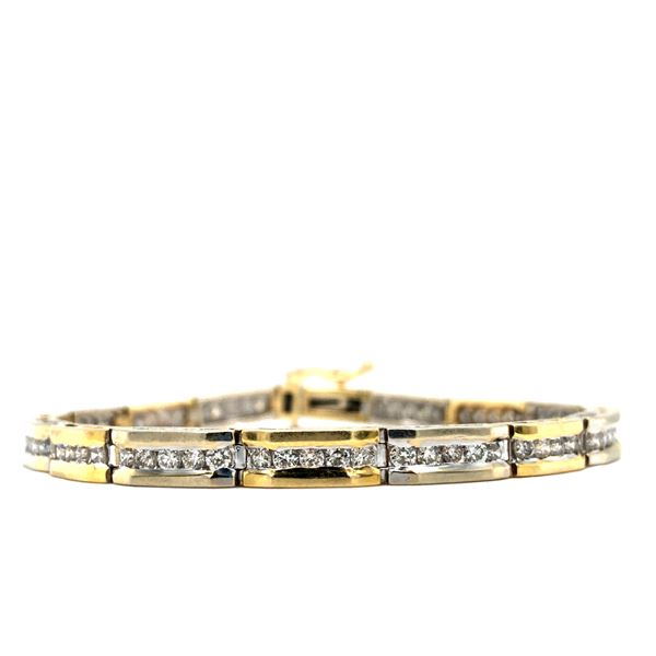 Two Tone Diamond Tennis Bracelet