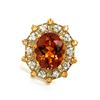 Image 1 : Citrine, Sapphire and Diamond Ring