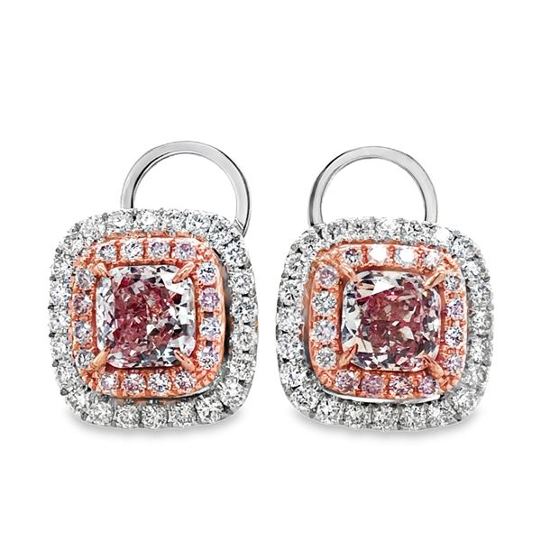 GIA Graded Matching Light Pink Diamond Earrings