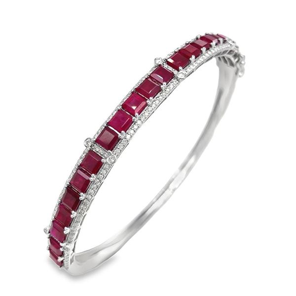 GIA Graded Burmese Ruby & Diamond Bangle