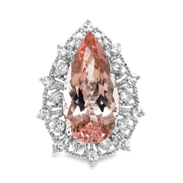 Morganite, Sapphire & Diamond Ring