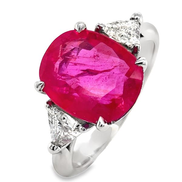 GIA Graded Pink Sapphire & Diamond Ring