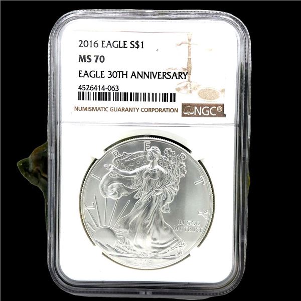 2016 American Silver Eagle 30th Anniversary MS70
