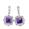 Image 4 : Amethyst & Diamond Dangle Earrings