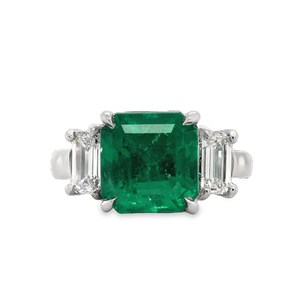 GIA Emerald and Diamond Ring