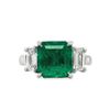 Image 1 : GIA Emerald and Diamond Ring