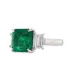 Image 2 : GIA Emerald and Diamond Ring