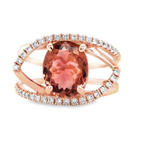 Rose Gold Pink Tourmaline & Diamond Ring