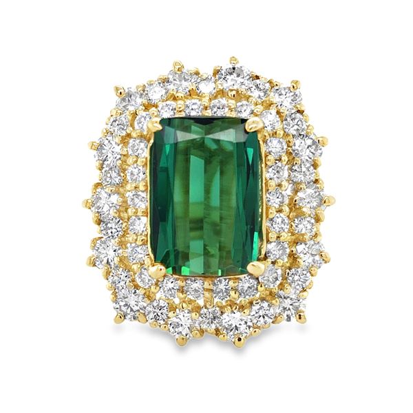 Green Tourmaline & Diamond Ring