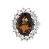 Image 1 : Whiskey Quartz & Diamond Ring