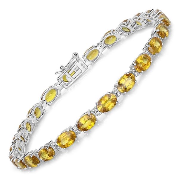 Yellow Sapphire & Diamond Tennis Bracelet
