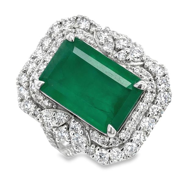 Emerald and Diamond Ring