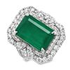 Image 1 : Emerald and Diamond Ring