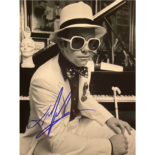 Elton John signed photo