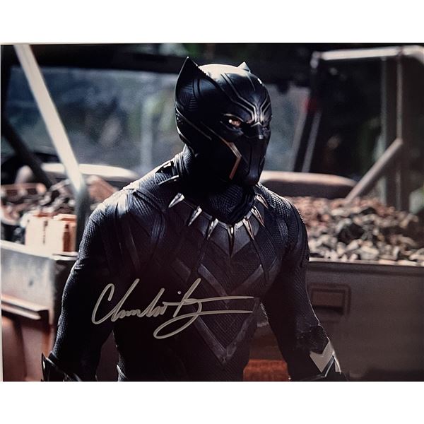 Black Panther Chadwick Boseman signed photo