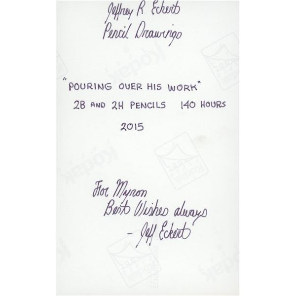 Pencil Artist Jeff Eckert personal note