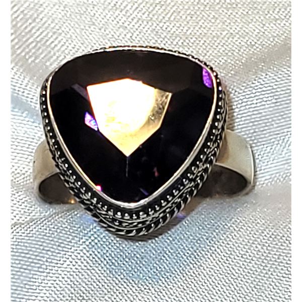 New Bali Sterling Silver Sim Purple Diamond Ring A