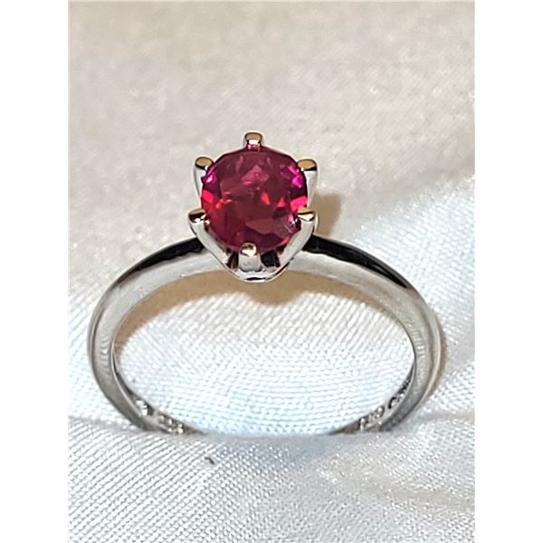 New Sterling Silver Sim Ruby Ring A