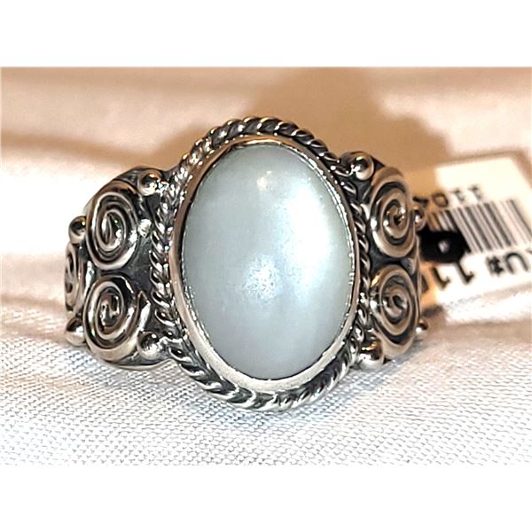 New Sterling Titanium Moonstone Ring A
