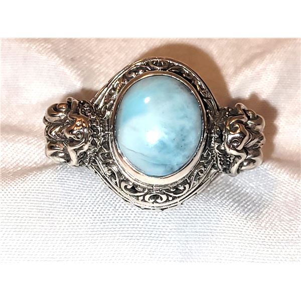 New Larimar & Sterling Silver Ring A