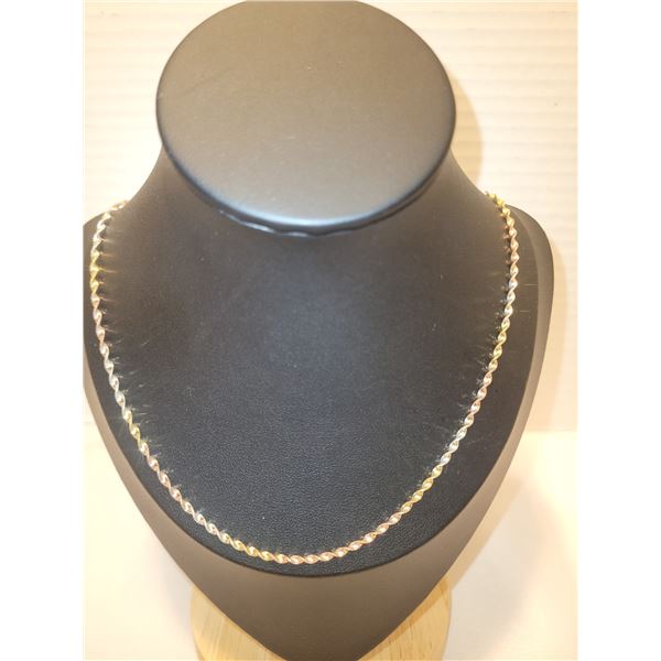 New 18" 14K Rose Gold Sterling Silver Chain A