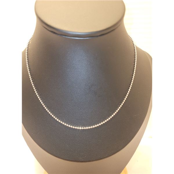 New 18" Sterling Silver Bead Chain A