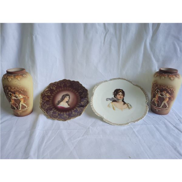 Royal Vienna Plate. Vases A