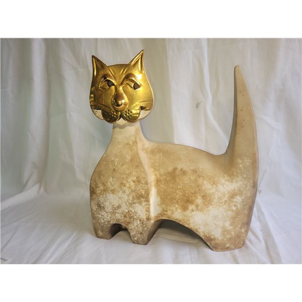 Pauline Pelletier Gold Face Ceramic Cat A