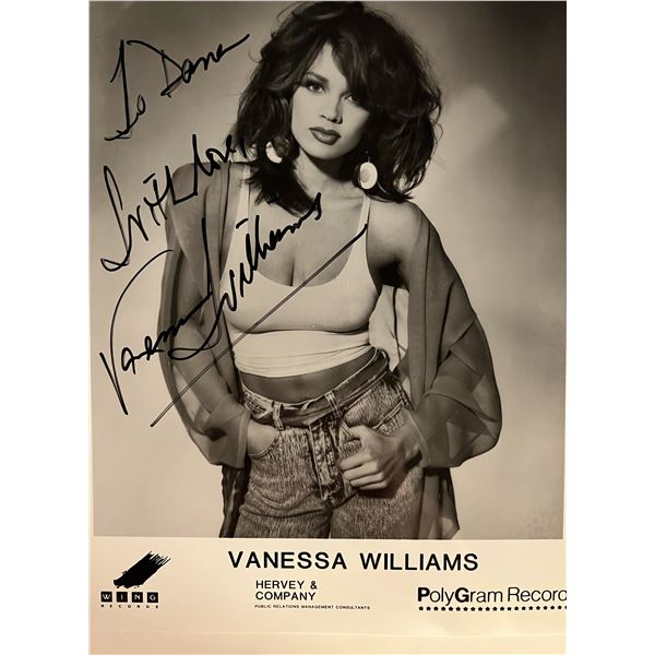 Miss America Vanessa Williams signed music promo photo