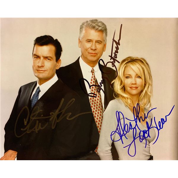 Spin City Charlie Sheen, Heather Locklear, and Barry Bostwick signed photo