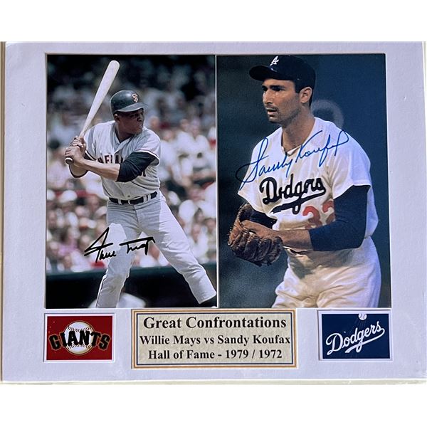 Sandy Koufax and Willie Mays signed photo