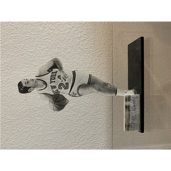 New York Knicks Bill Bradley signed collectible cutout on stand