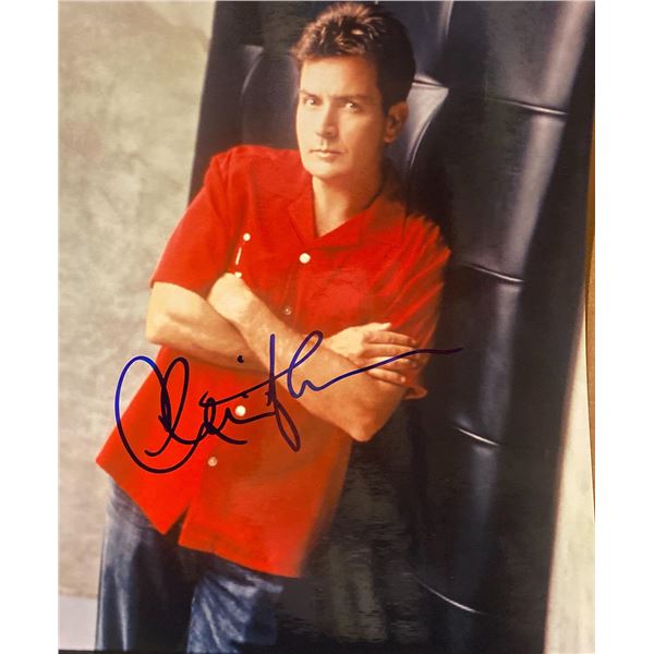 Charlie Sheen signed photo