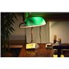 Image 1 : BANKERS DESK LAMP W/GREEN GLASS SHADE
