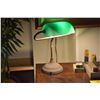 Image 2 : BANKERS DESK LAMP W/GREEN GLASS SHADE