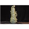 Image 2 : CHINESE CARVED JADE VESSEL IN HIGH RELIEF W/COVER, STAND & BOX (14 1/2")