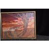 Image 2 : FRAMED ACRYLIC COLLAGE, "STRIP V: THE GRAY BRIDGE" BY BEN NORRIS 1964 (FROM GIMA'S ART GALLERY) 11" 