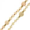Image 7 : Vintage 14k Gold White & Angel Skin Coral Carved Bead Necklace & Bracelet Set